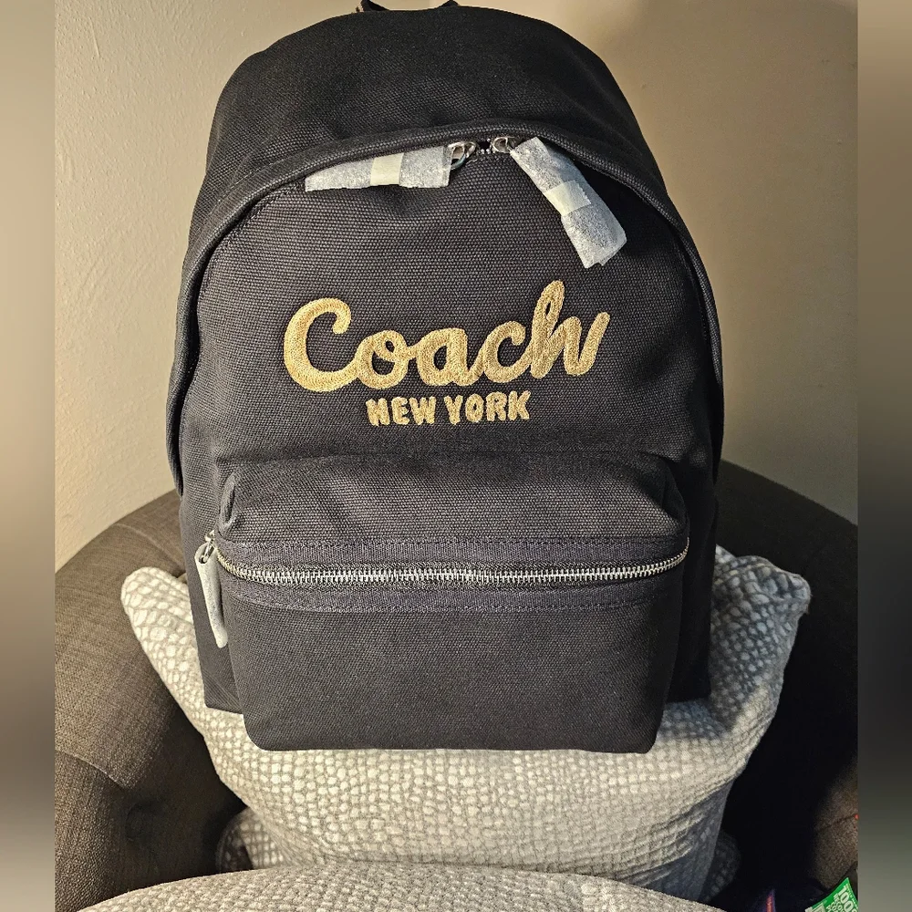 Coach Black and Beige Cargo Backpack